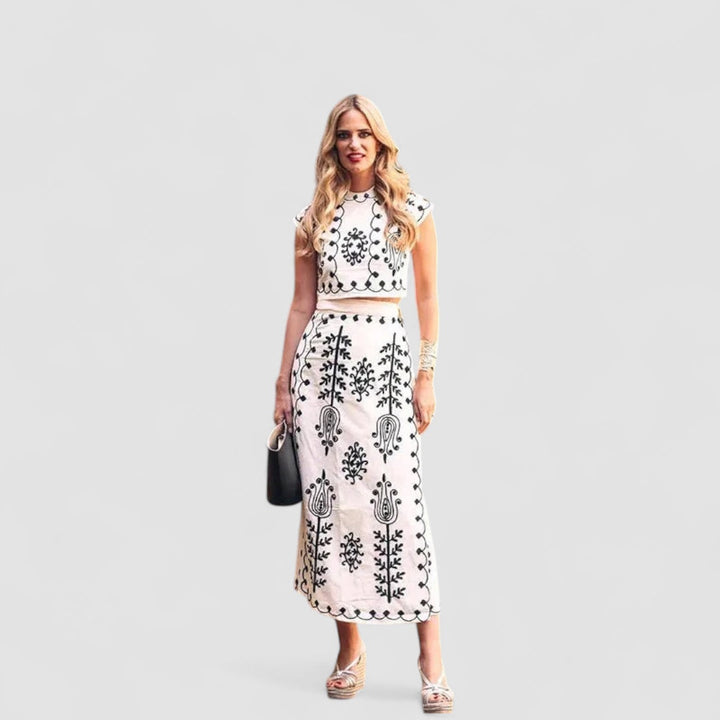 JULIA™ | Camilla - Tryckt Top och Kjol