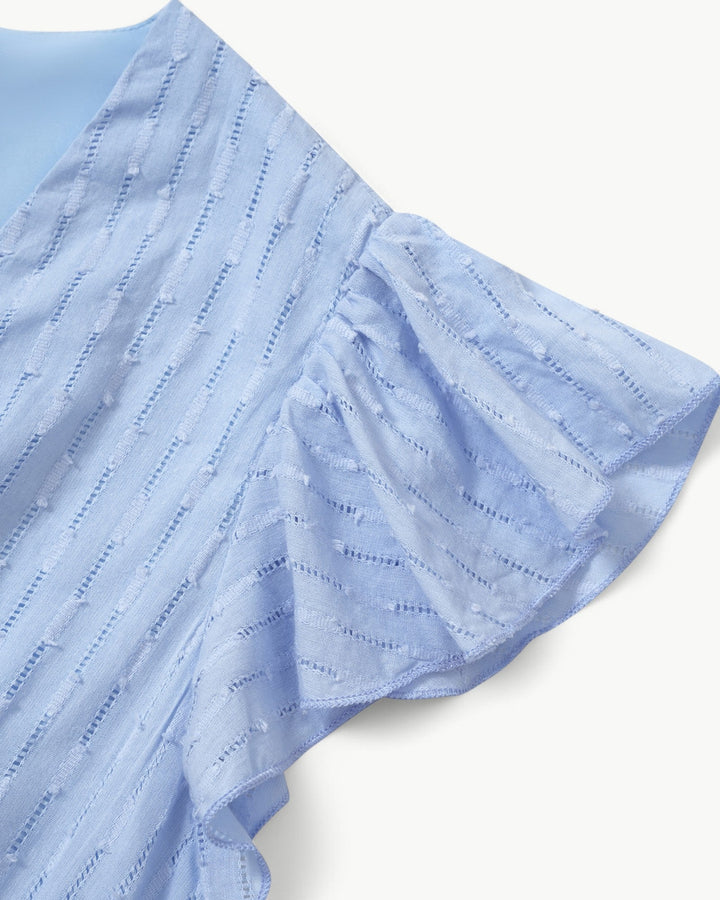Lara™ | Jurk met V-hals en mouwen met ruches