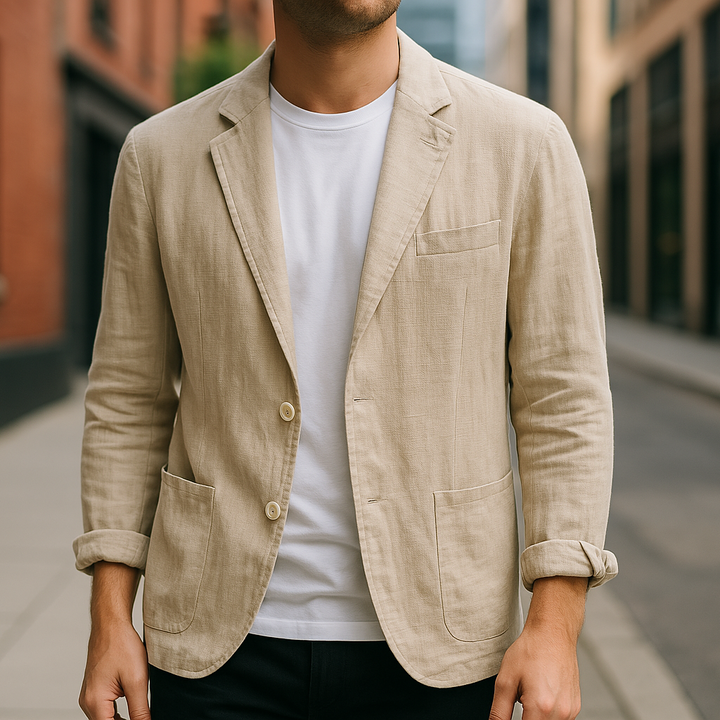 Comfortabele linnen blazer