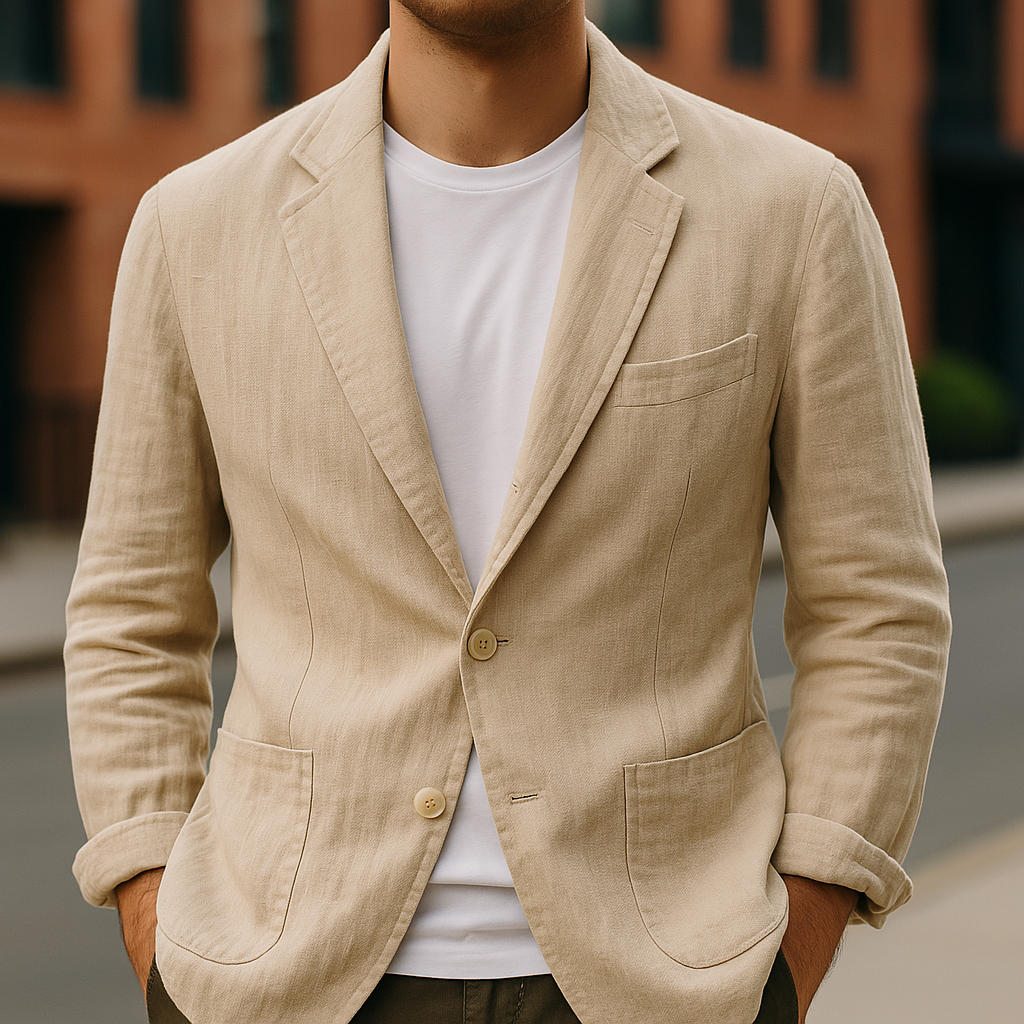 Comfortabele linnen blazer