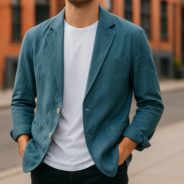 Comfortabele linnen blazer