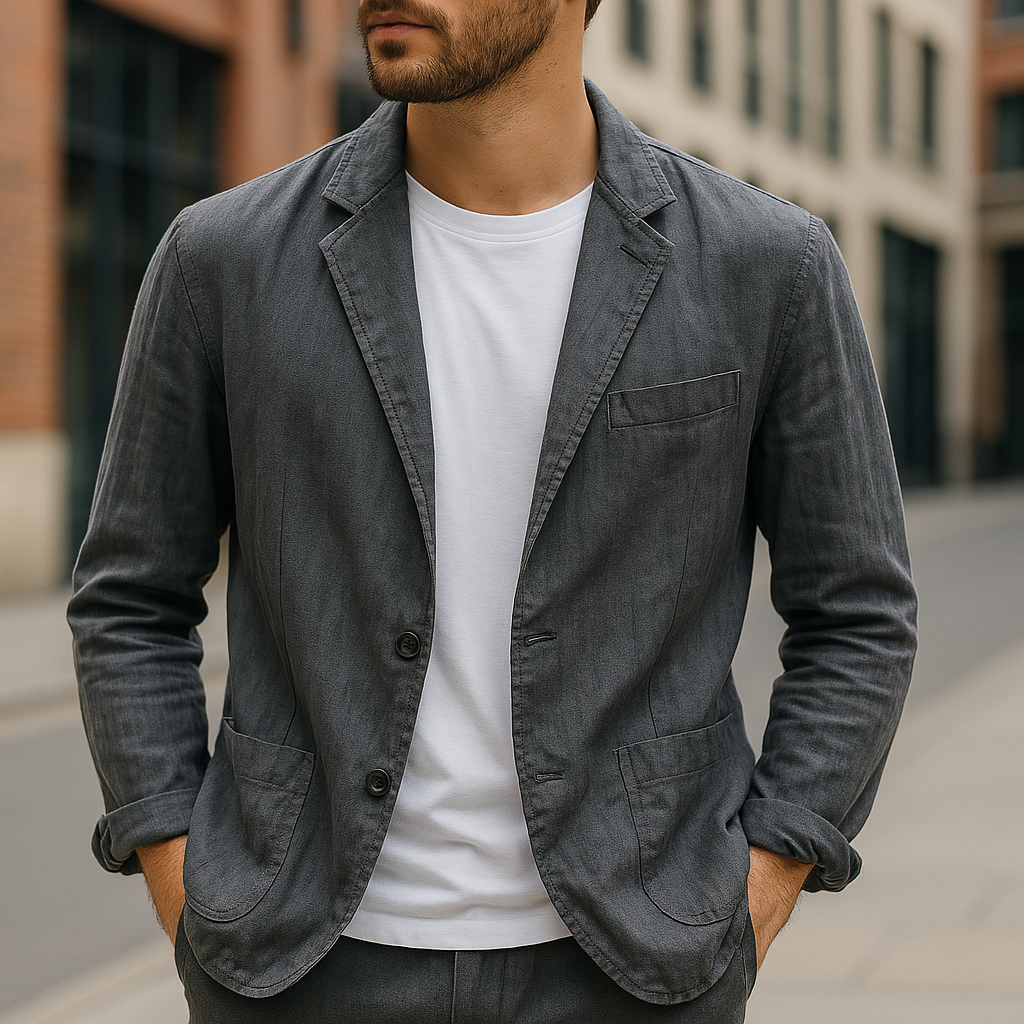 Comfortabele linnen blazer