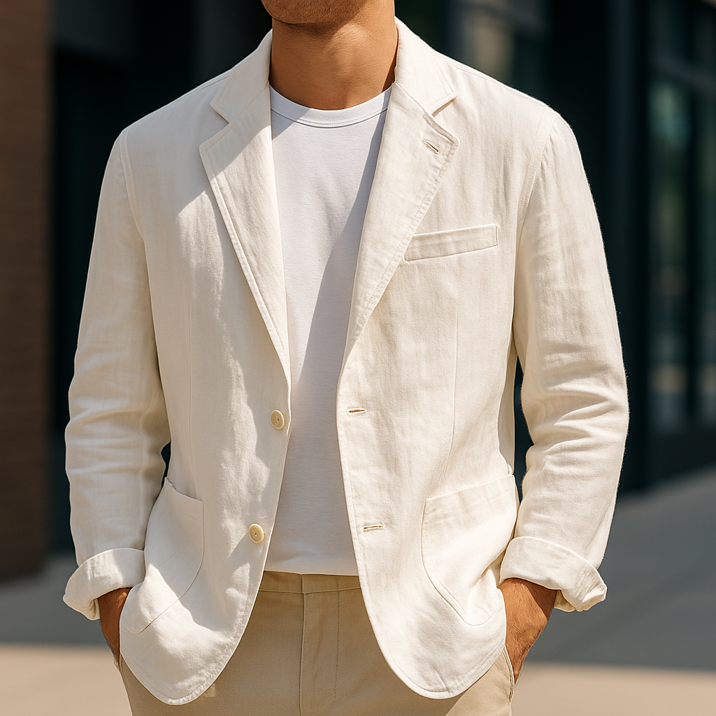 Comfortabele linnen blazer