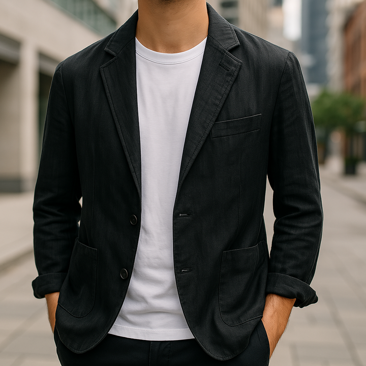 Comfortabele linnen blazer