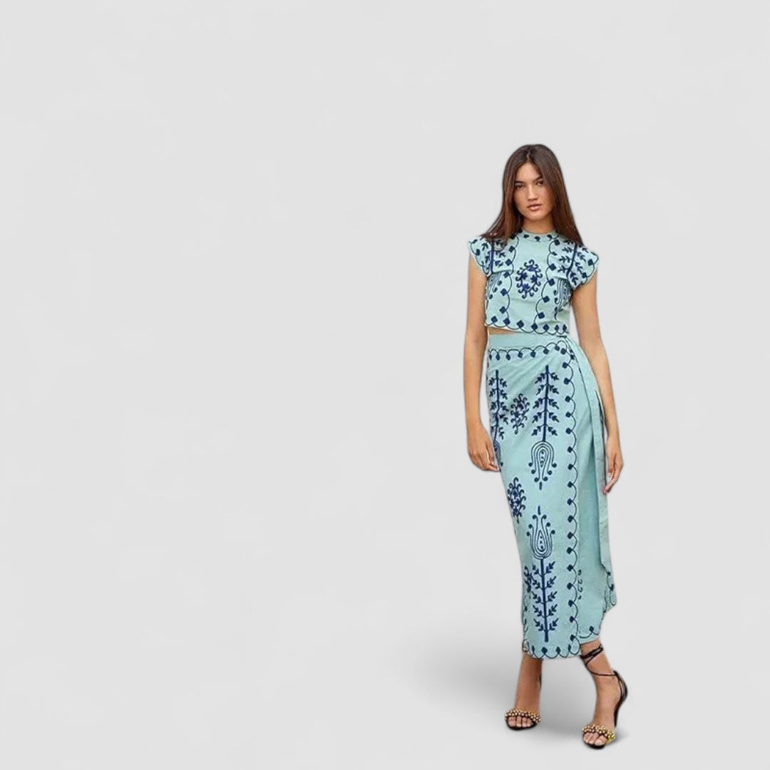 JULIA™ | Camilla - Tryckt Top och Kjol