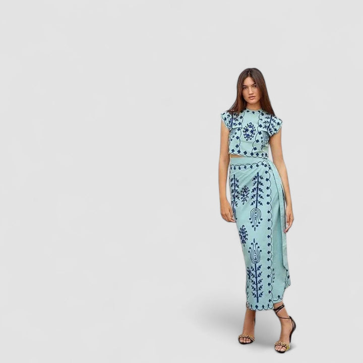 JULIA™ | Camilla - Tryckt Top och Kjol