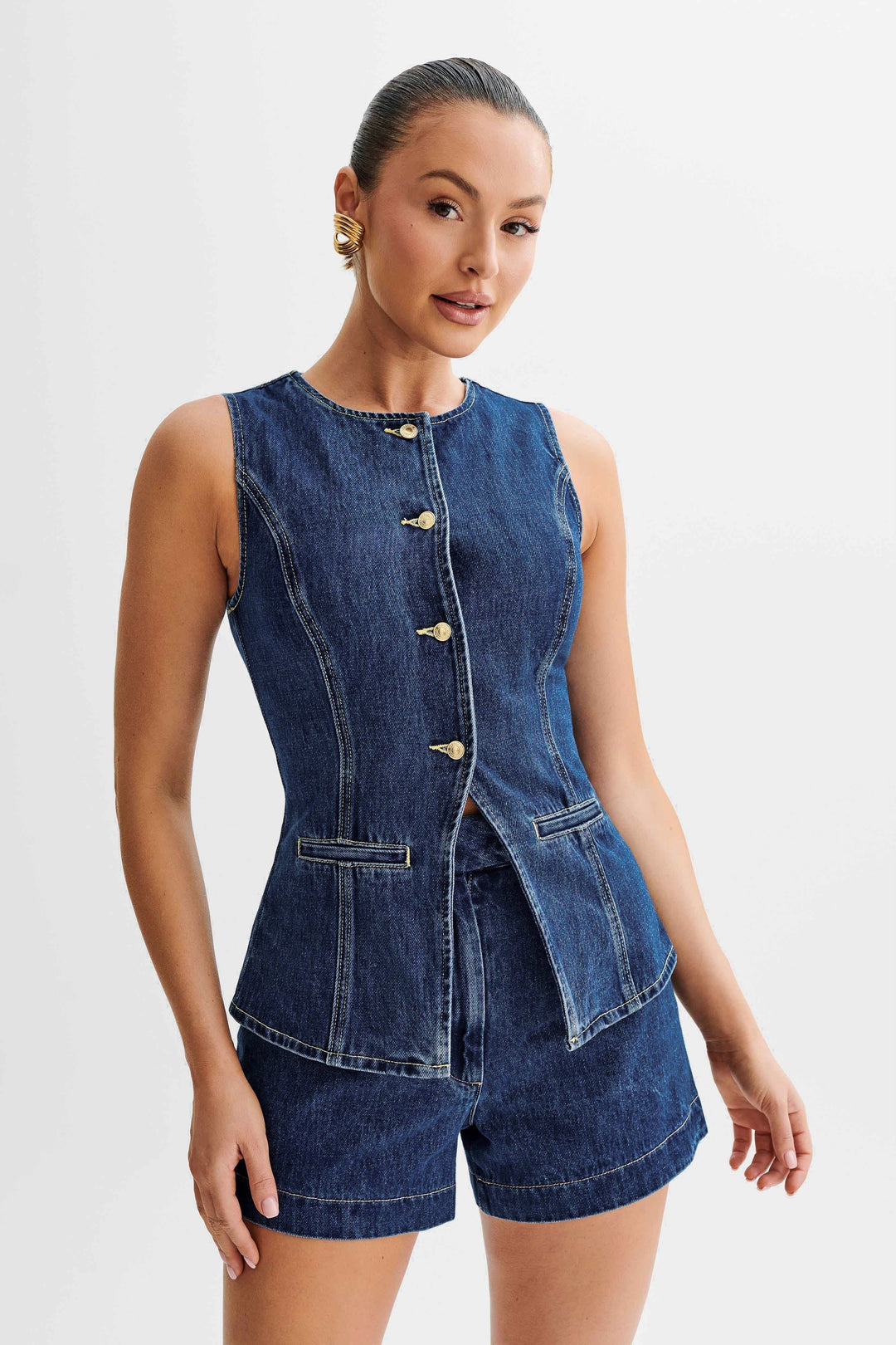 JULIA™ | Trendigt denimset med knappar