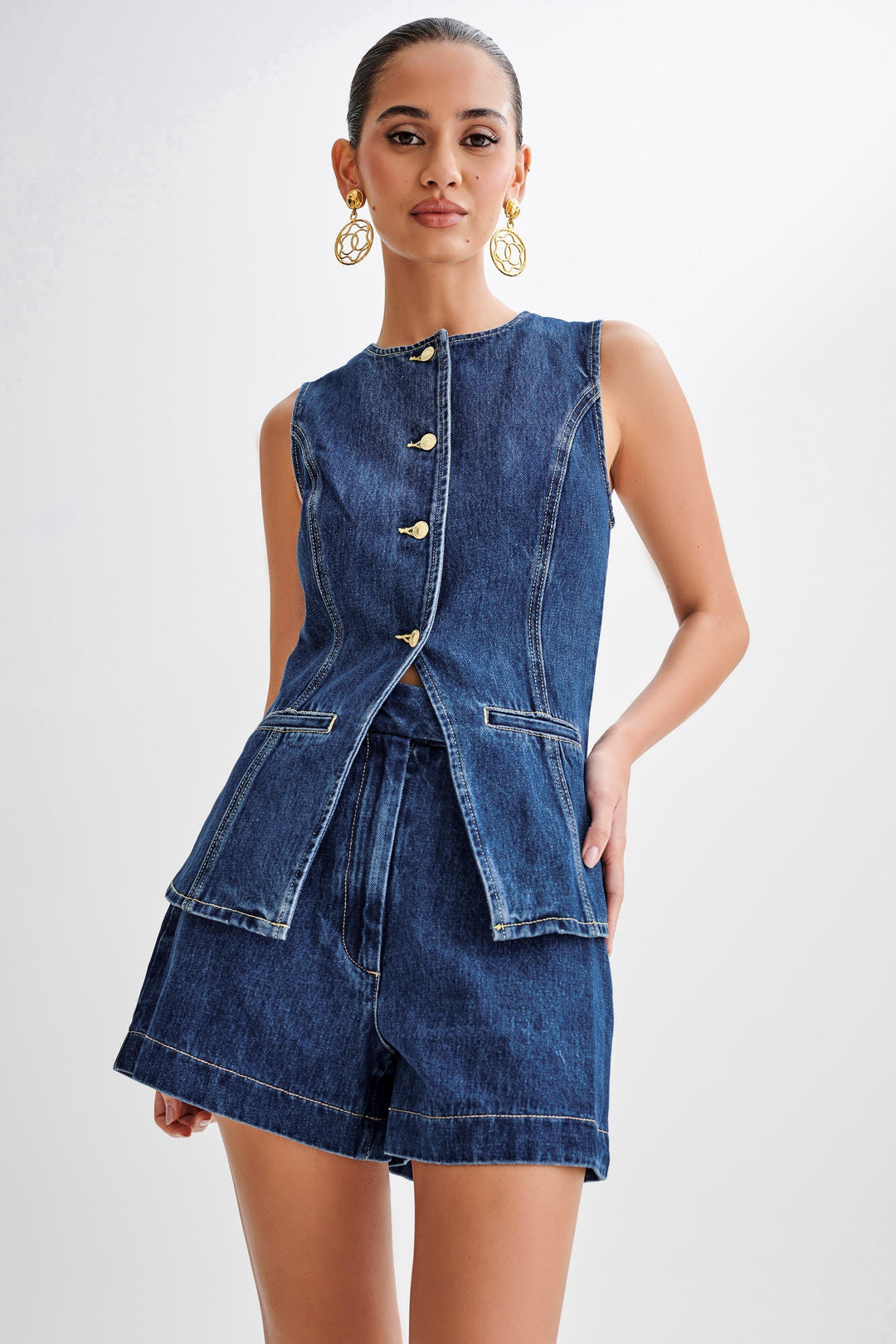 JULIA™ | Trendigt denimset med knappar