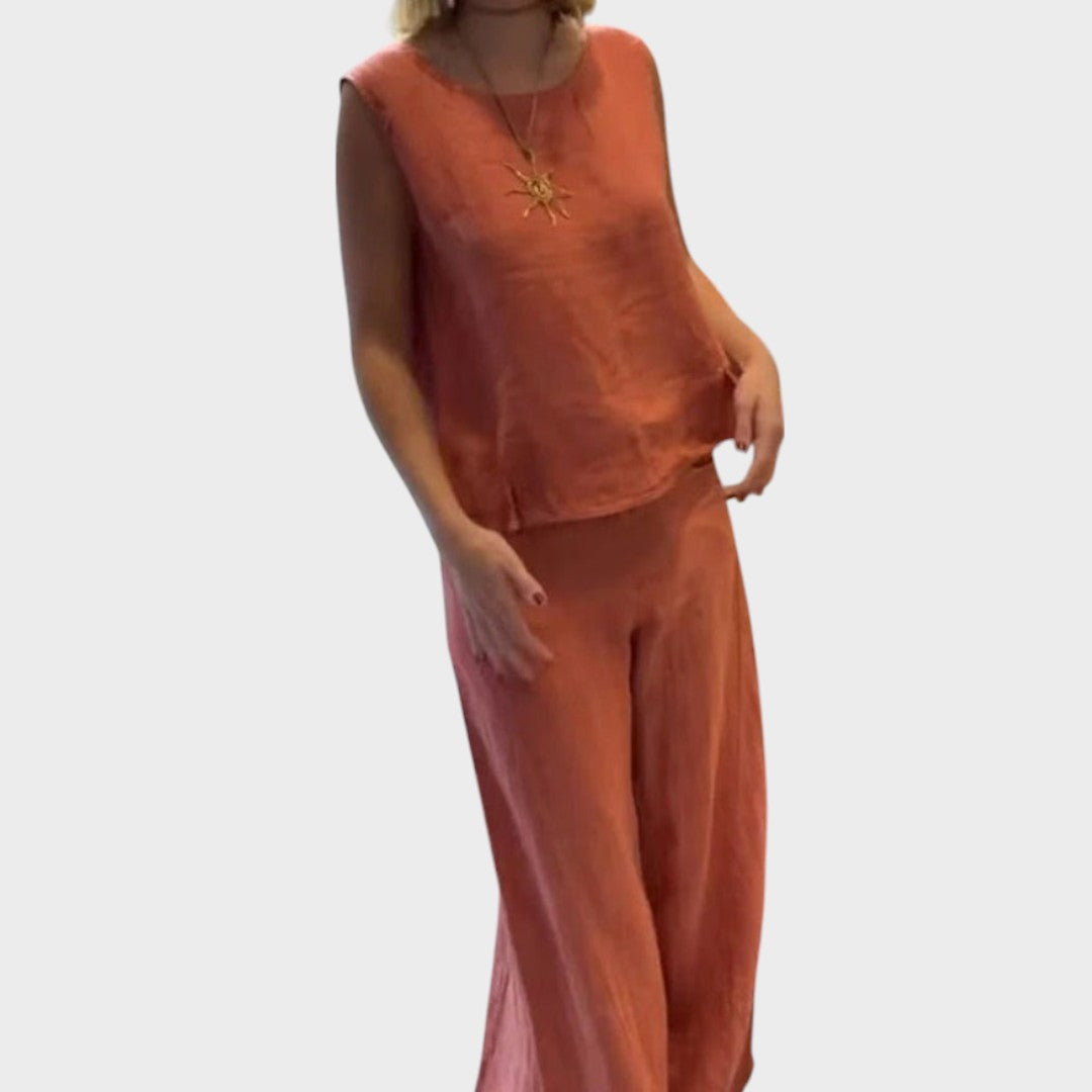 JULIA™ | Irmelie – Ärmlöst linneset med avslappnad midja