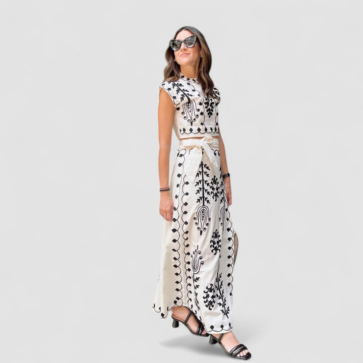 JULIA™ | Camilla - Tryckt Top och Kjol
