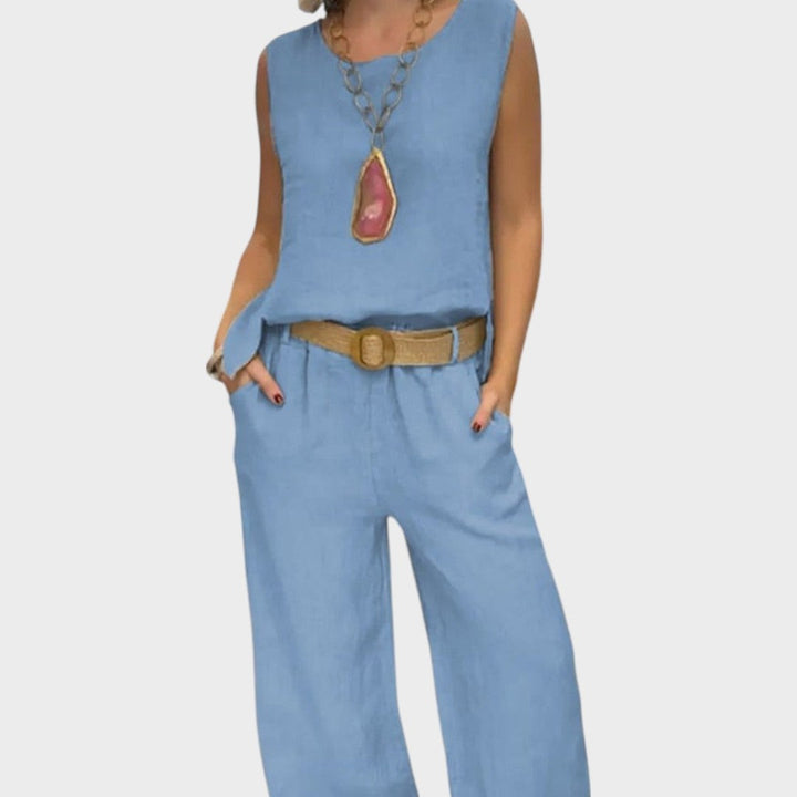 JULIA™ | Irmelie – Ärmlöst linneset med avslappnad midja