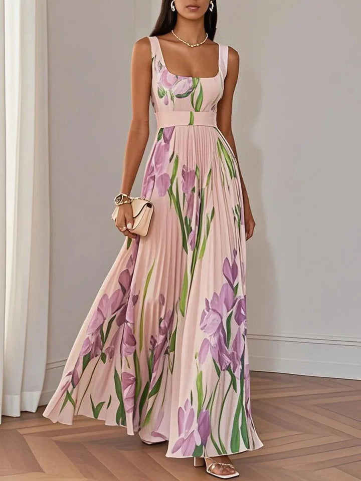 Sophie™ | Luxe geplooide bloemen maxi-jurk