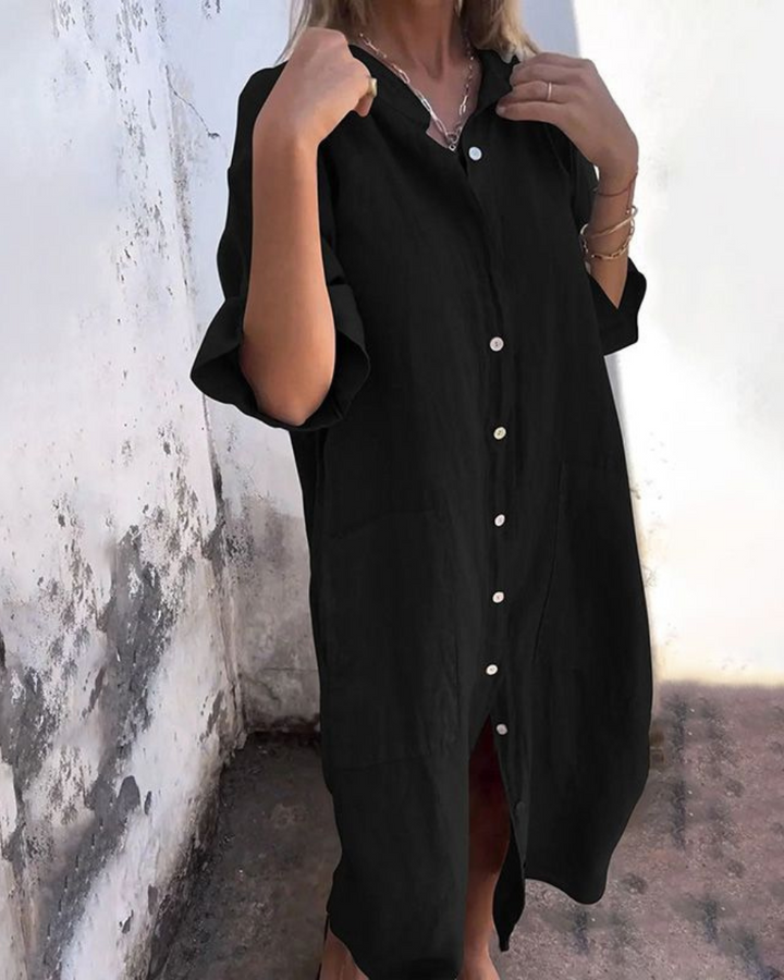 Melanie™ | Ibiza Style Casual Enkelhoogte Overhemdjurk