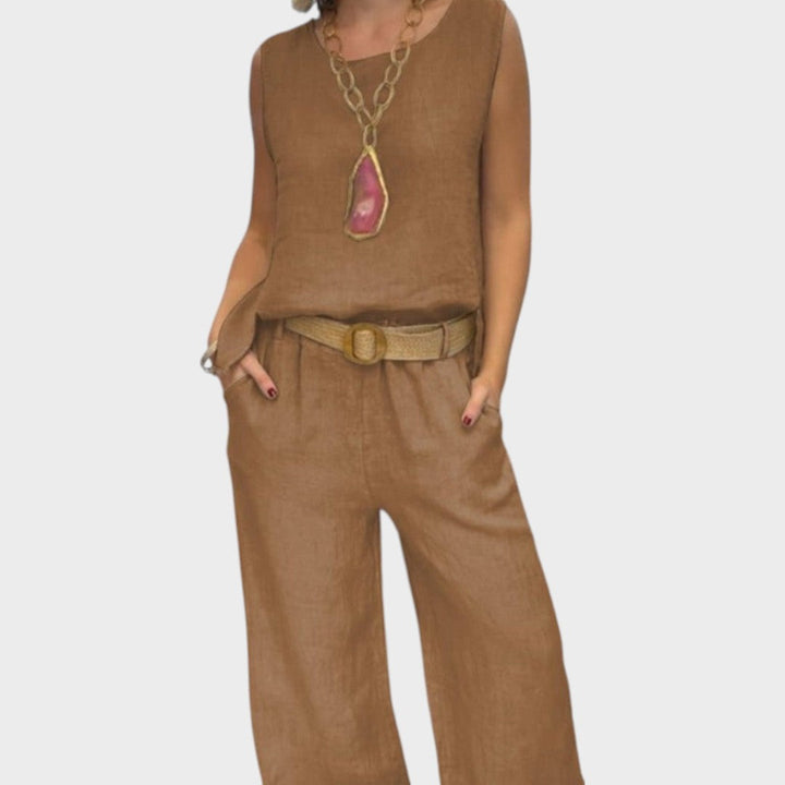 JULIA™ | Irmelie – Ärmlöst linneset med avslappnad midja