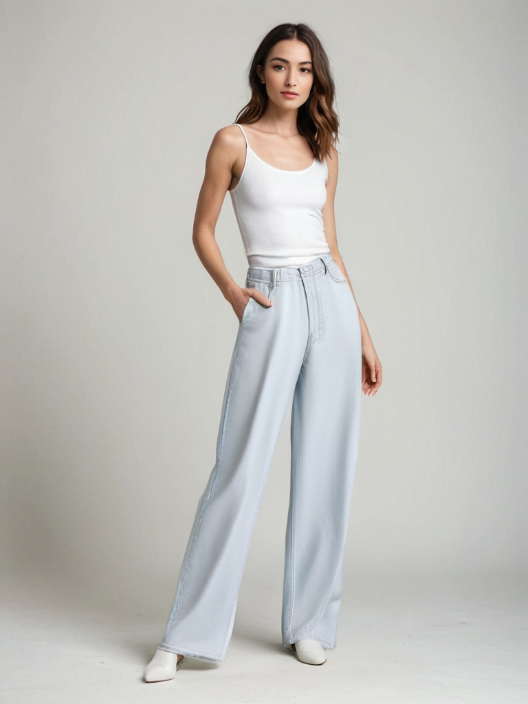 JULIA™ | Utställda Jeans Blå Glaciär