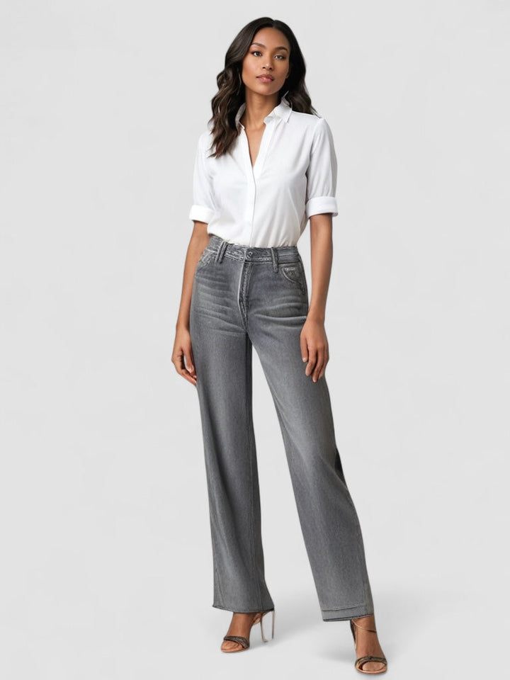 JULIA™ | Grå Utställd Jeans