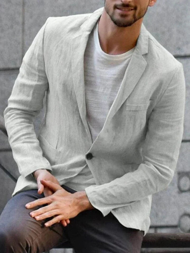 Moderne linnen blazer voor de trendbewuste man