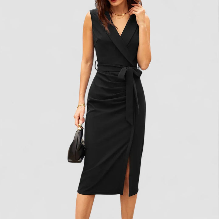 JULIA™ | Elegant omslagsklänning med knytbälte
