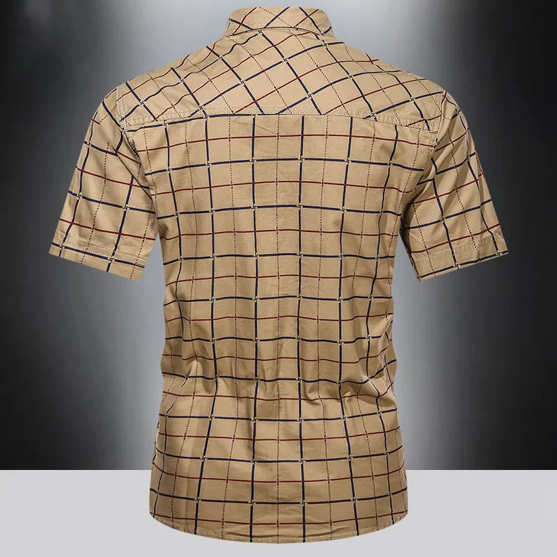 Steinar - Elegant geruit overhemd met korte mouwen