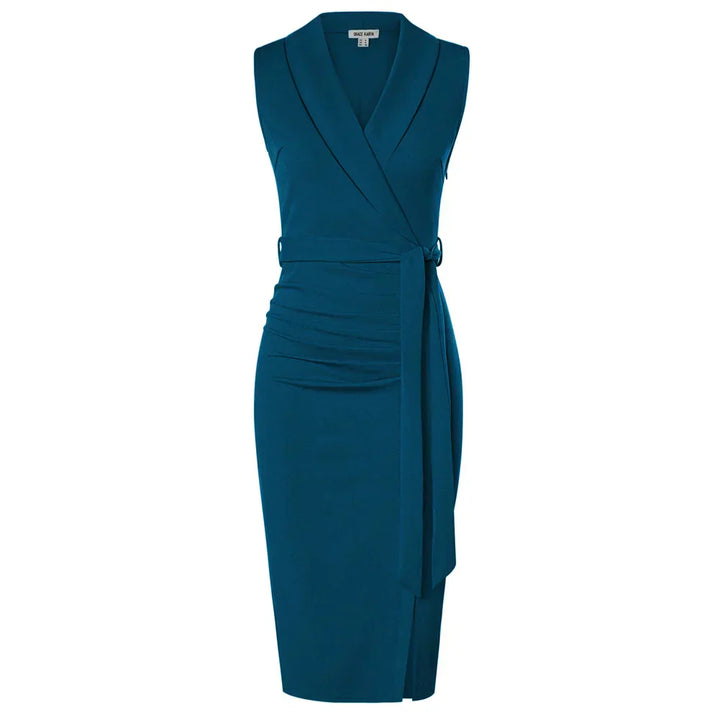 JULIA™ | Elegant omslagsklänning med knytbälte