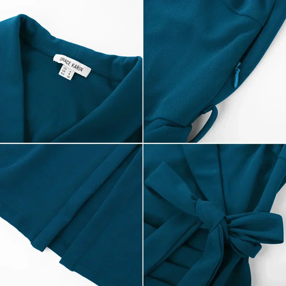 JULIA™ | Elegant omslagsklänning med knytbälte