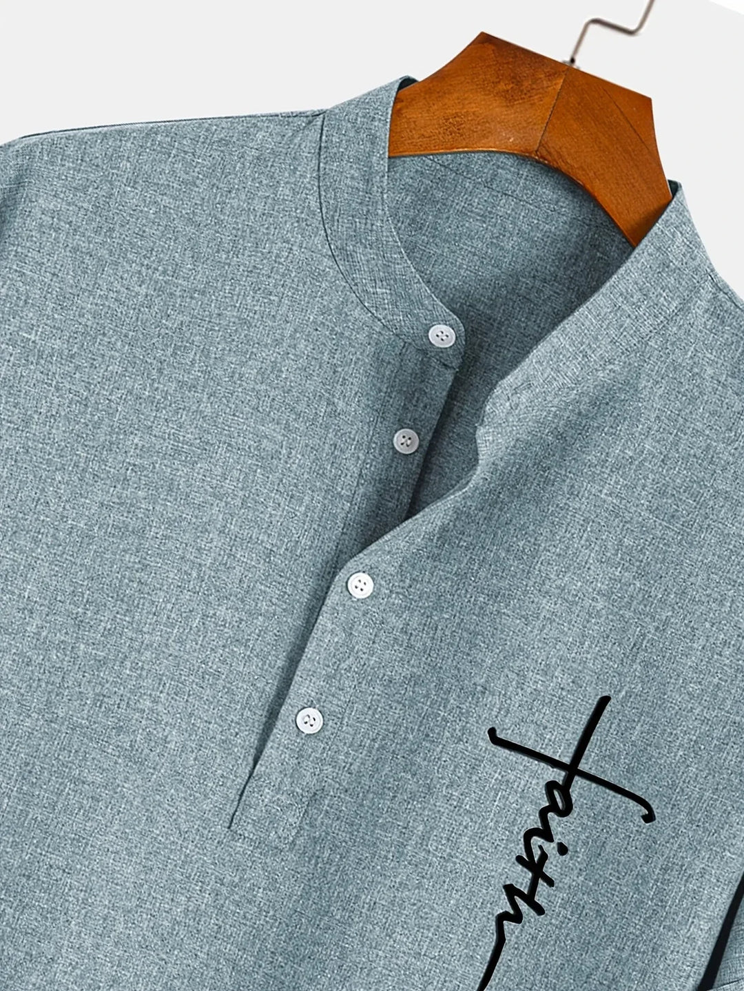 Elliott – Elegant overhemd met korte mouwen en opstaande kraag