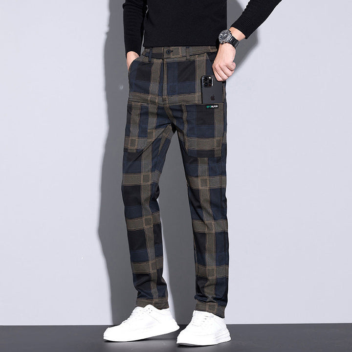 Heren Casual Geruite Broek met Zakken